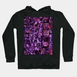 Purple NYC Sticker Street Art Hoodie